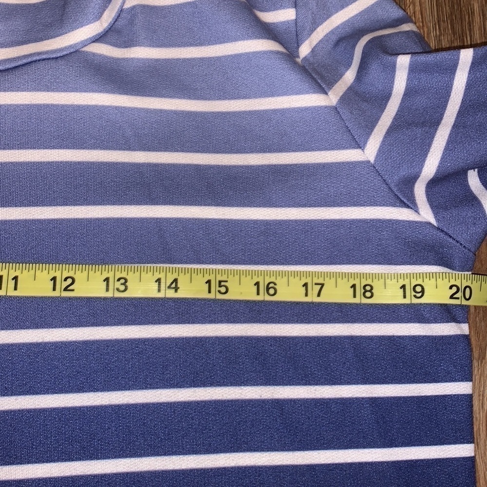 Karen Scott women’s striped long sleeve blue cowl neck top size medium - Picture 3 of 5